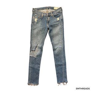 RAG & BONE Women's Ripped Distressed Skinny Jeans EVERTON Wash 28 W1502K520EVE